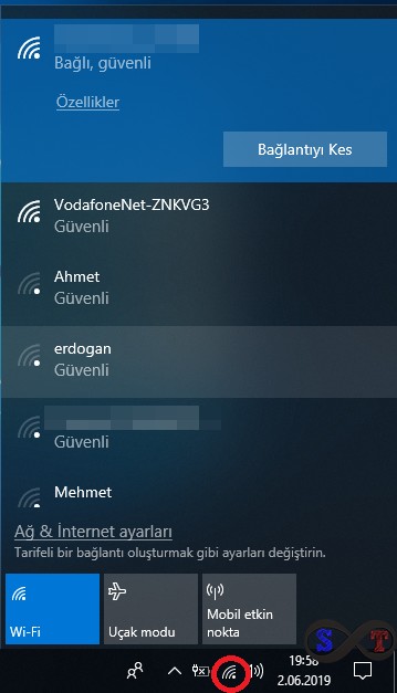wifi sinyal liste