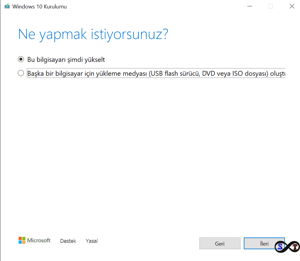 Windows 10 yükseltme