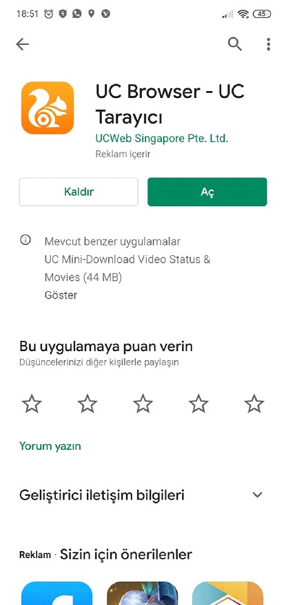 uc browser tarayıcı