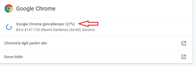 chrome güncelleme