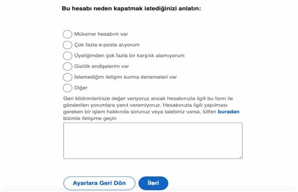linkedin hesap kapatma nedeni