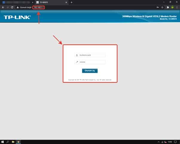 tp link şifre değiştirme