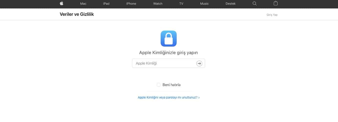 apple oturum aç