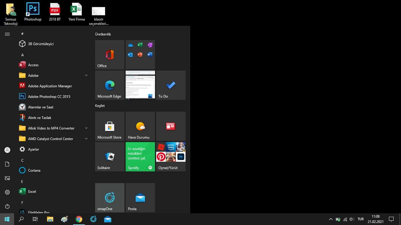 Windows 10 açılırken açılan klasörler ve programlar