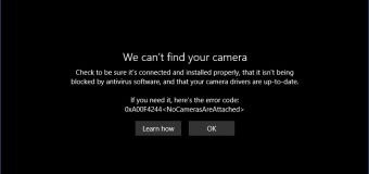 0xa00f4244 NoCamerasAreAttached Hatası