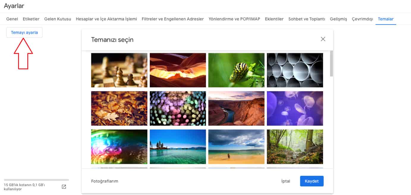Gmail Tema Değiştirme