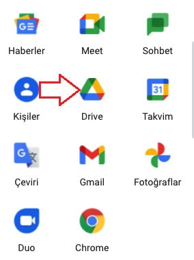 Google Drive Ayarlar Simgesi