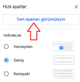 Tüm Ayarları Görüntüleyin