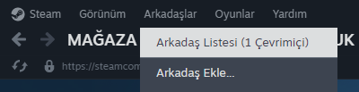 Steam arkadaşlık kodu nerede